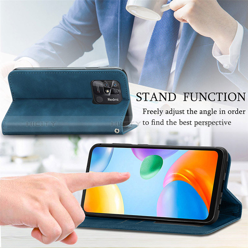 Funda de Cuero Cartera con Soporte Carcasa S04D para Xiaomi Redmi 10 Power