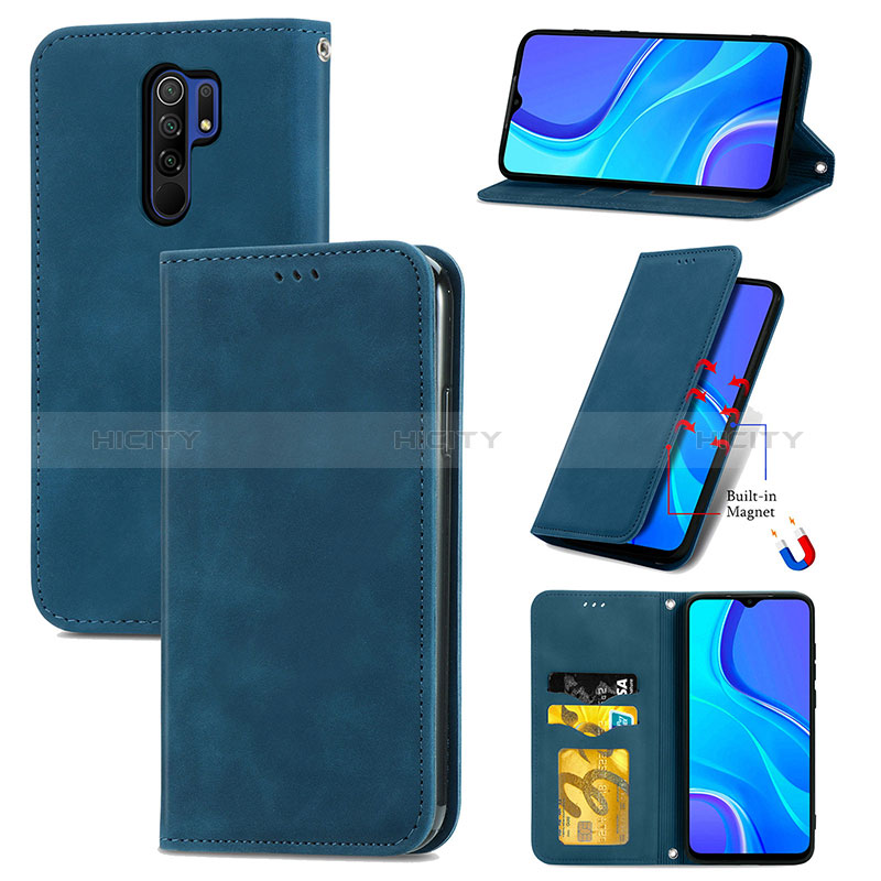 Funda de Cuero Cartera con Soporte Carcasa S04D para Xiaomi Redmi 9