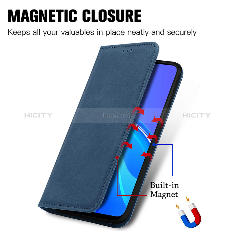 Funda de Cuero Cartera con Soporte Carcasa S04D para Xiaomi Redmi 9 Prime India