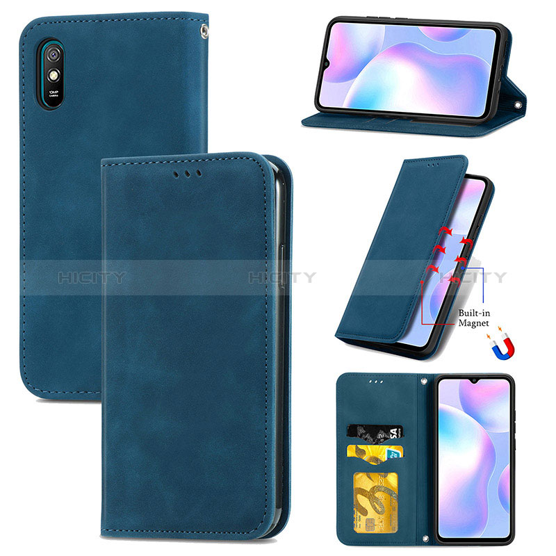 Funda de Cuero Cartera con Soporte Carcasa S04D para Xiaomi Redmi 9AT