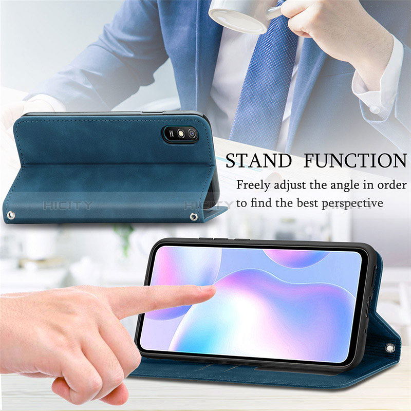 Funda de Cuero Cartera con Soporte Carcasa S04D para Xiaomi Redmi 9i