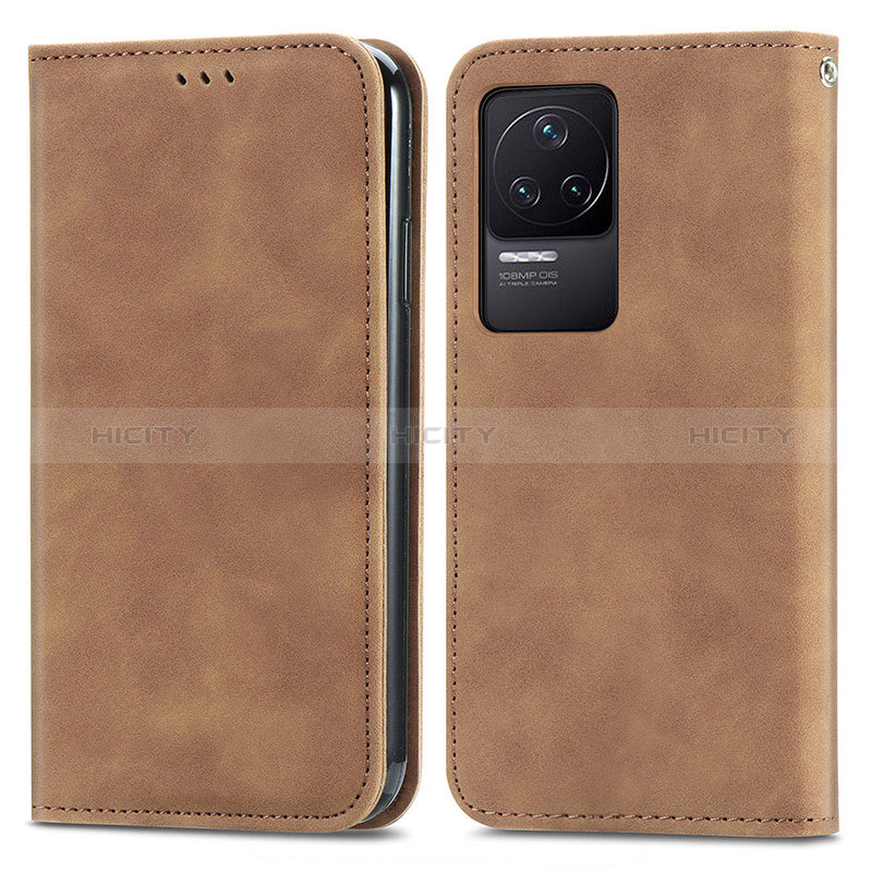 Funda de Cuero Cartera con Soporte Carcasa S04D para Xiaomi Redmi K50 5G Marron