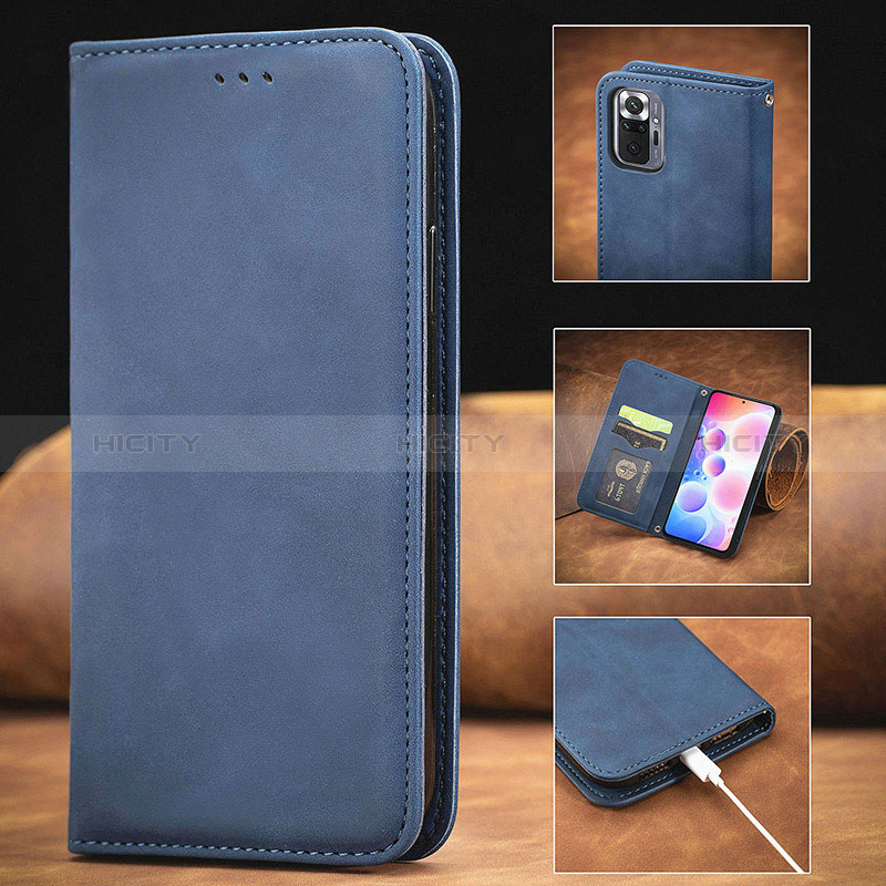 Funda de Cuero Cartera con Soporte Carcasa S04D para Xiaomi Redmi Note 10 Pro 4G