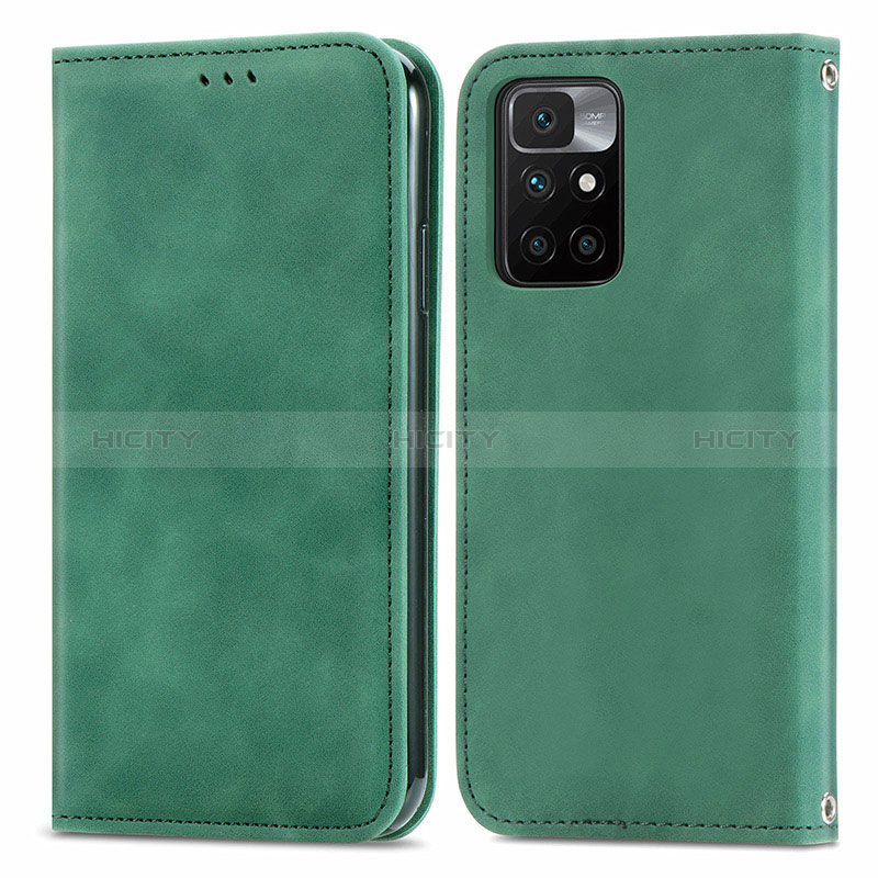 Funda de Cuero Cartera con Soporte Carcasa S04D para Xiaomi Redmi Note 11 4G (2021) Verde