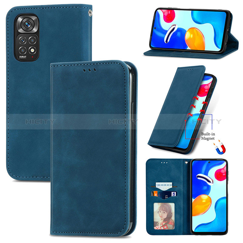 Funda de Cuero Cartera con Soporte Carcasa S04D para Xiaomi Redmi Note 11 4G (2022)