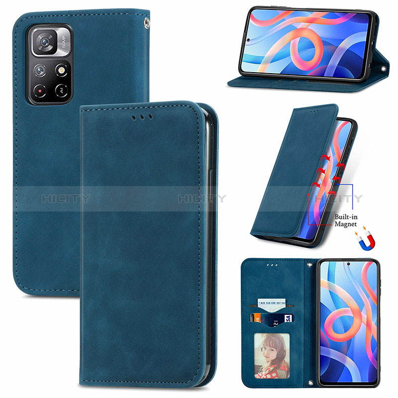 Funda de Cuero Cartera con Soporte Carcasa S04D para Xiaomi Redmi Note 11 5G