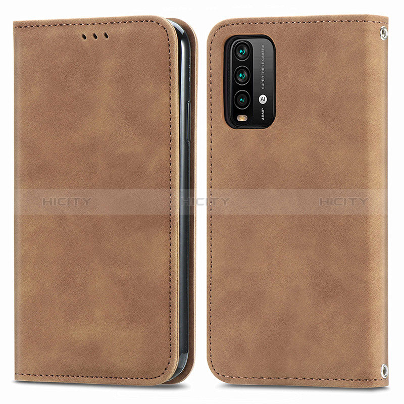 Funda de Cuero Cartera con Soporte Carcasa S04D para Xiaomi Redmi Note 9 4G