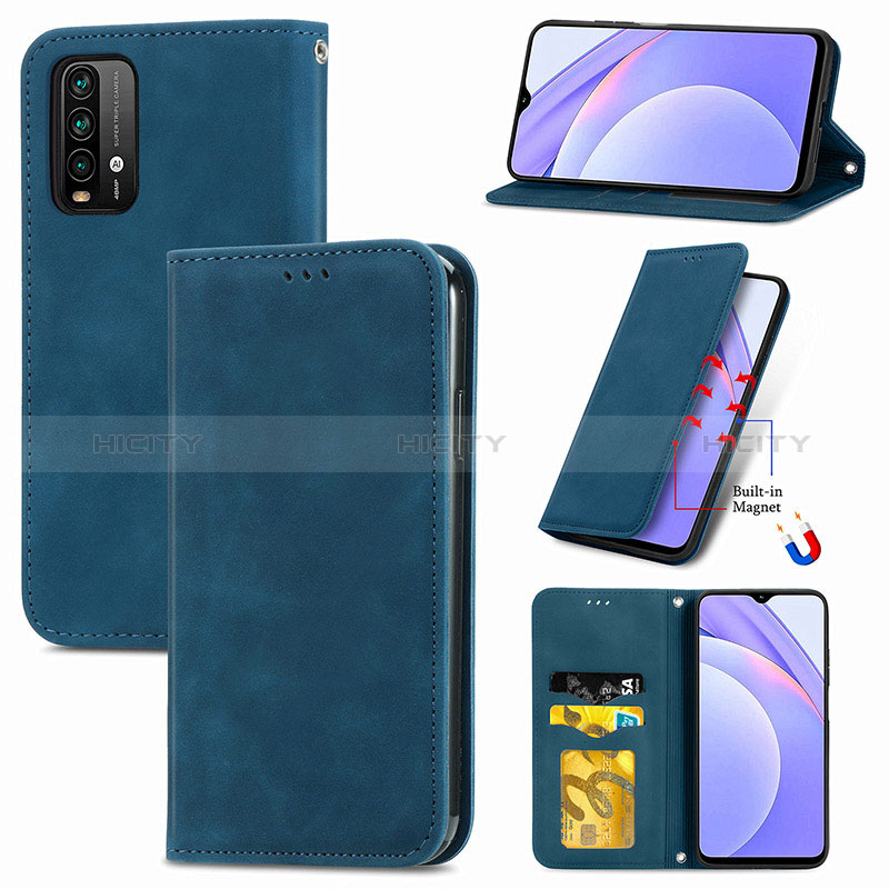 Funda de Cuero Cartera con Soporte Carcasa S04D para Xiaomi Redmi Note 9 4G