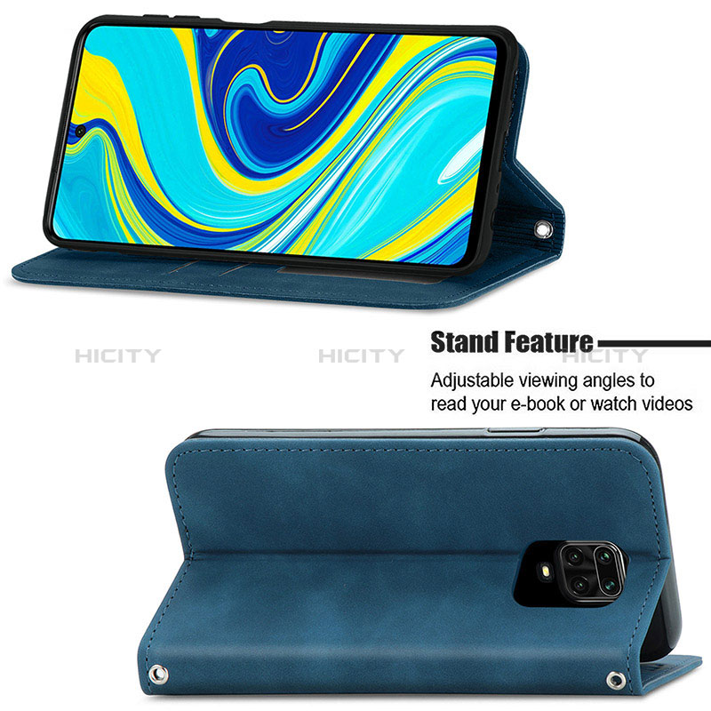 Funda de Cuero Cartera con Soporte Carcasa S04D para Xiaomi Redmi Note 9 Pro