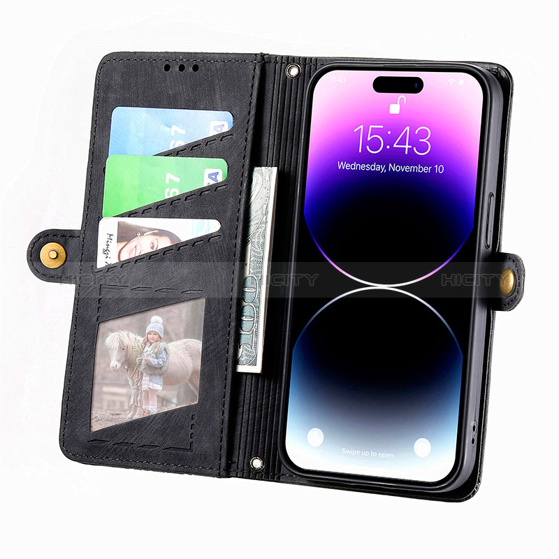 Funda de Cuero Cartera con Soporte Carcasa S05D para Apple iPhone 14 Plus