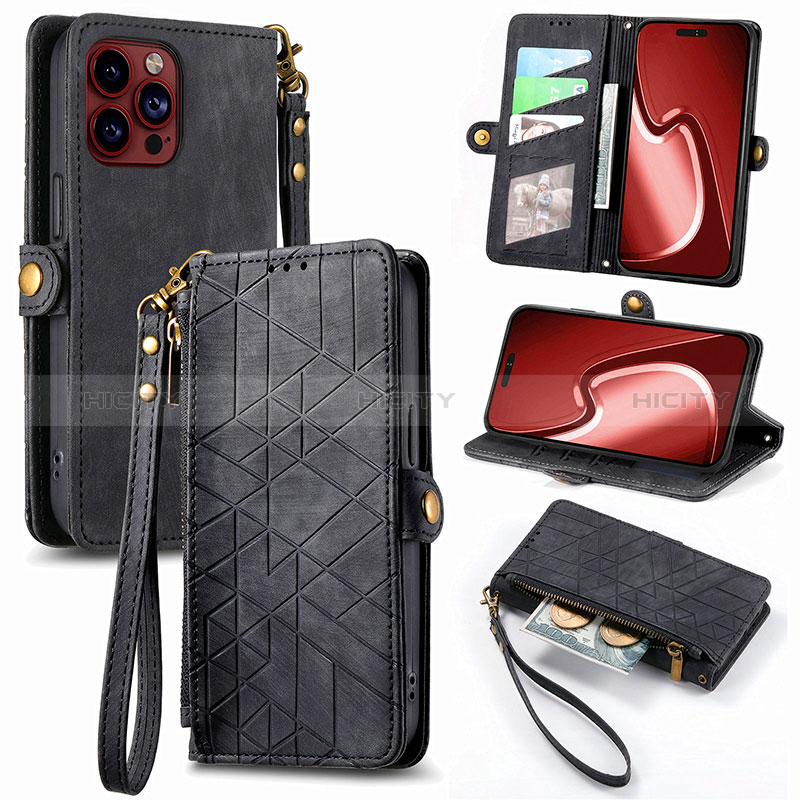 Funda de Cuero Cartera con Soporte Carcasa S05D para Apple iPhone 14 Pro