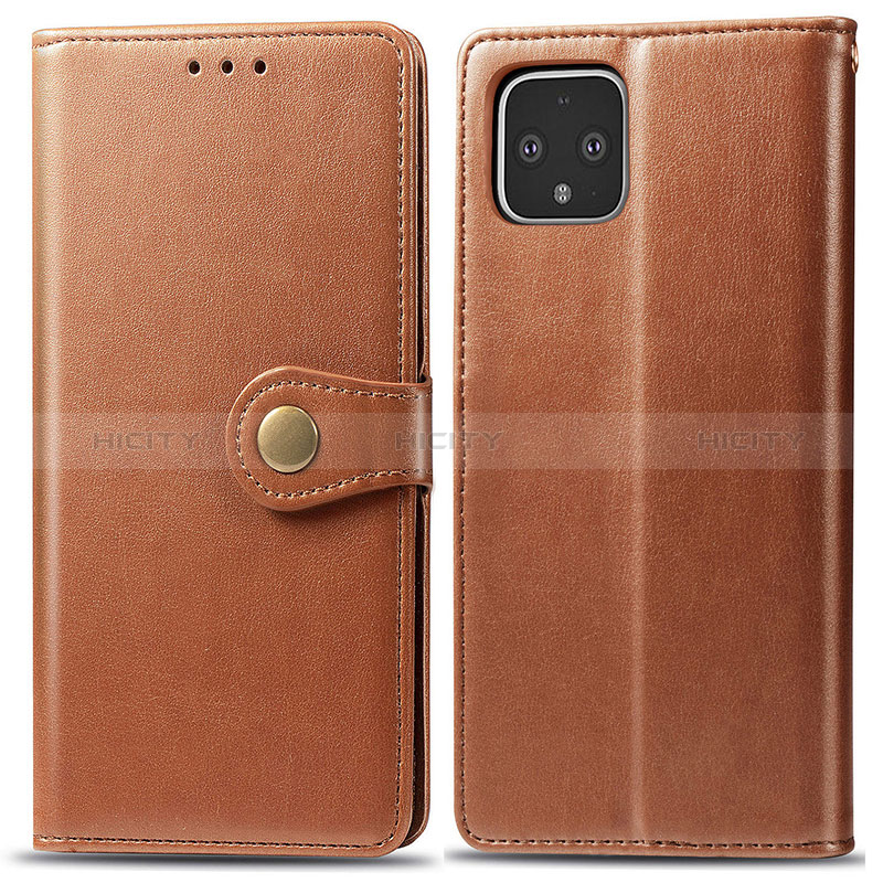 Funda de Cuero Cartera con Soporte Carcasa S05D para Google Pixel 4 XL Marron