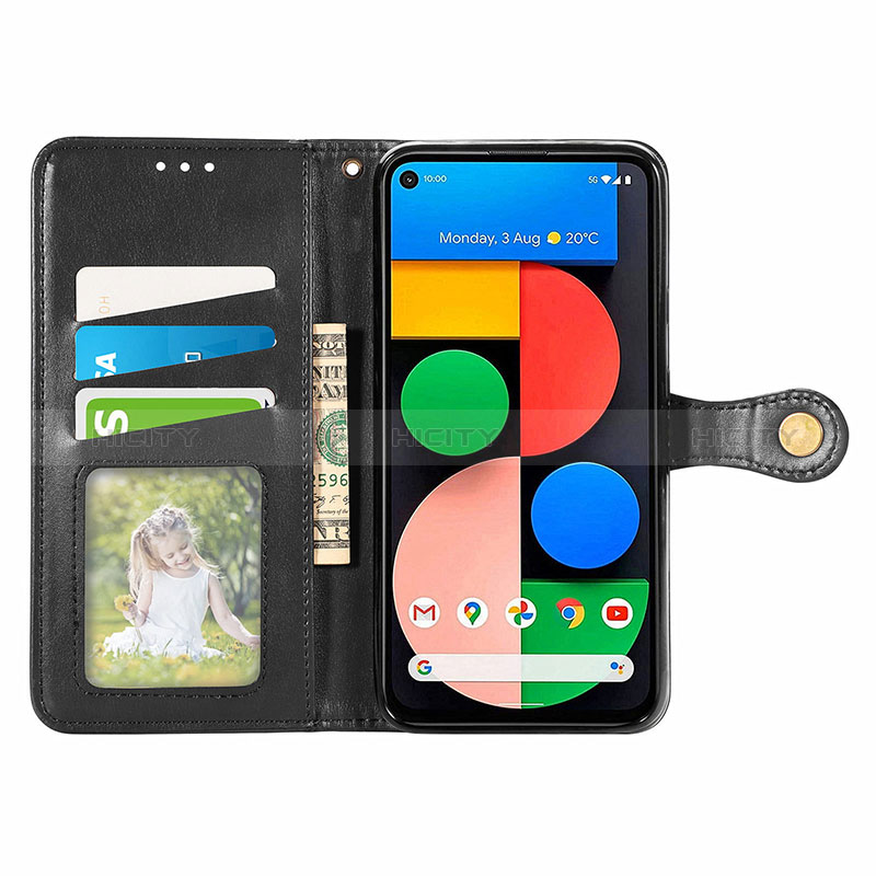 Funda de Cuero Cartera con Soporte Carcasa S05D para Google Pixel 5a 5G