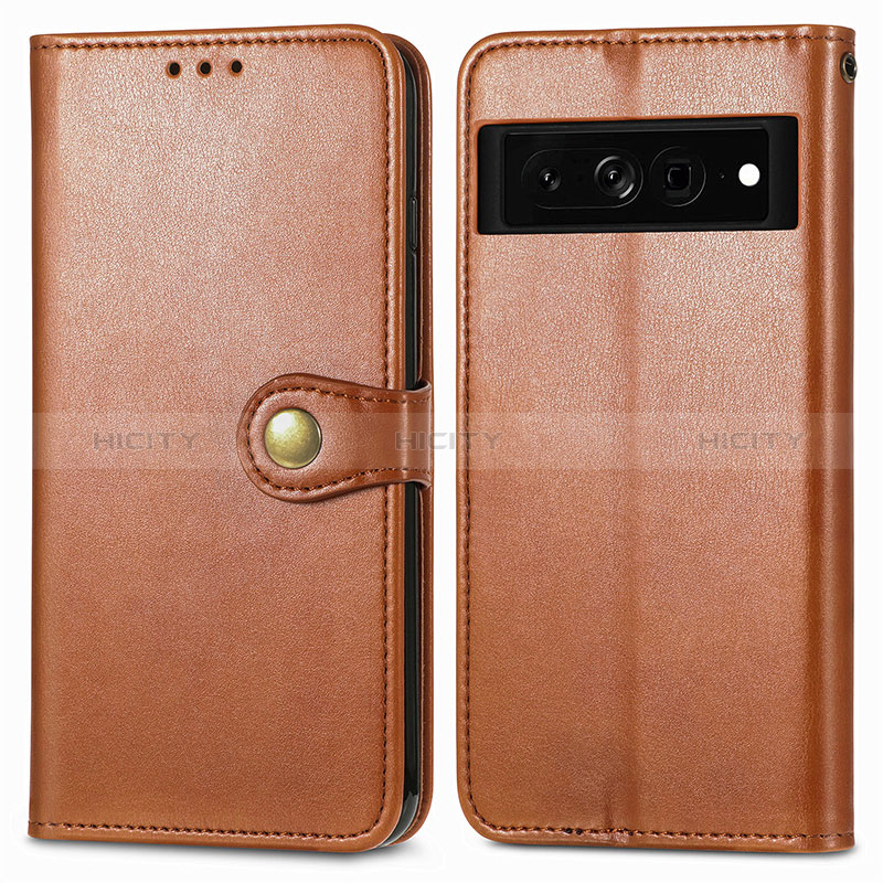 Funda de Cuero Cartera con Soporte Carcasa S05D para Google Pixel 7 Pro 5G Marron