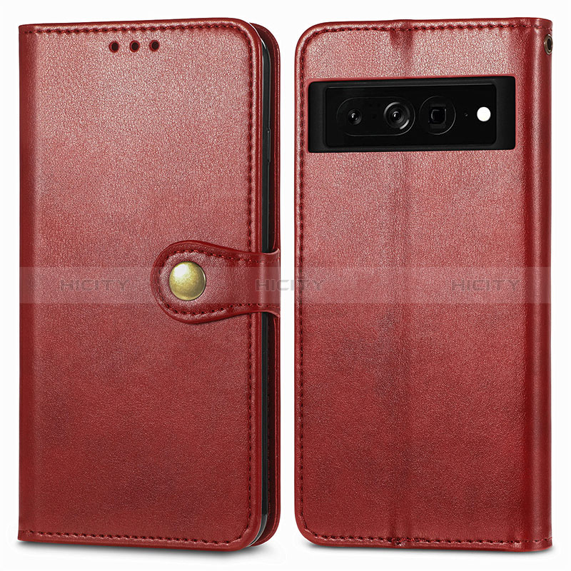 Funda de Cuero Cartera con Soporte Carcasa S05D para Google Pixel 7 Pro 5G Rojo