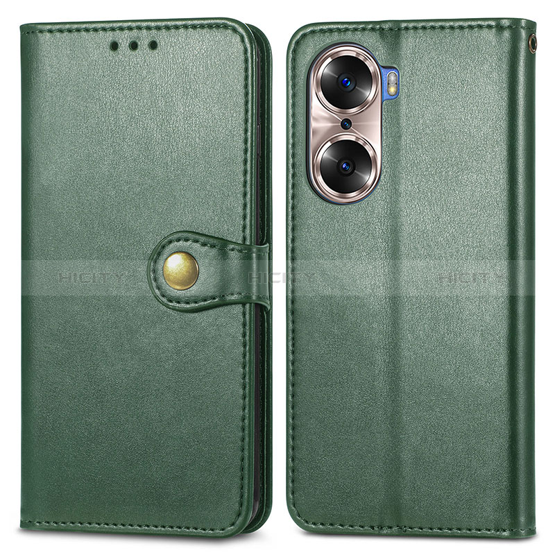 Funda de Cuero Cartera con Soporte Carcasa S05D para Huawei Honor 60 5G Verde