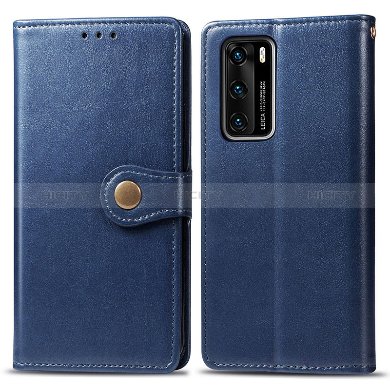 Funda de Cuero Cartera con Soporte Carcasa S05D para Huawei P40 Azul