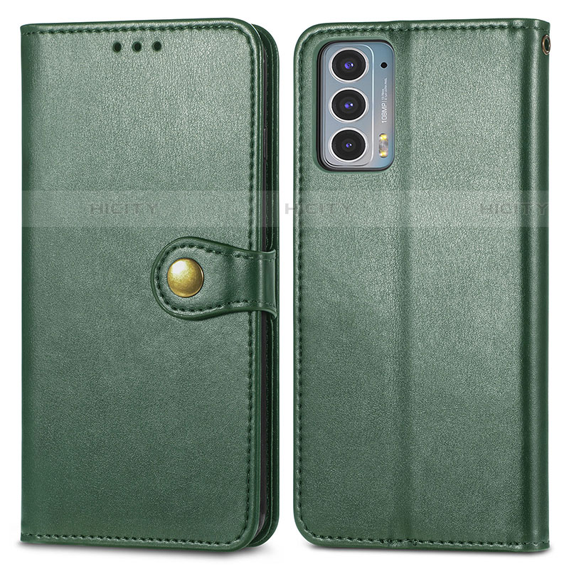 Funda de Cuero Cartera con Soporte Carcasa S05D para Motorola Moto Edge 20 5G Verde