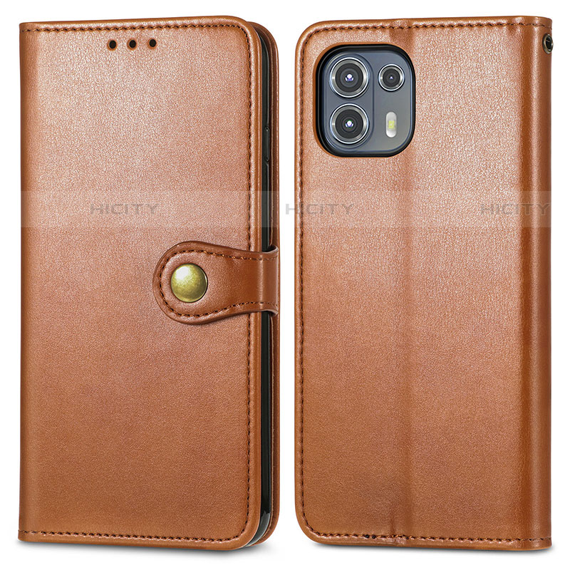 Funda de Cuero Cartera con Soporte Carcasa S05D para Motorola Moto Edge 20 Lite 5G Marron