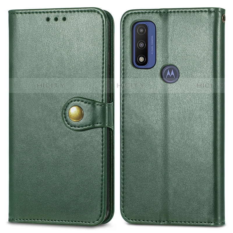 Funda de Cuero Cartera con Soporte Carcasa S05D para Motorola Moto G Pure Verde