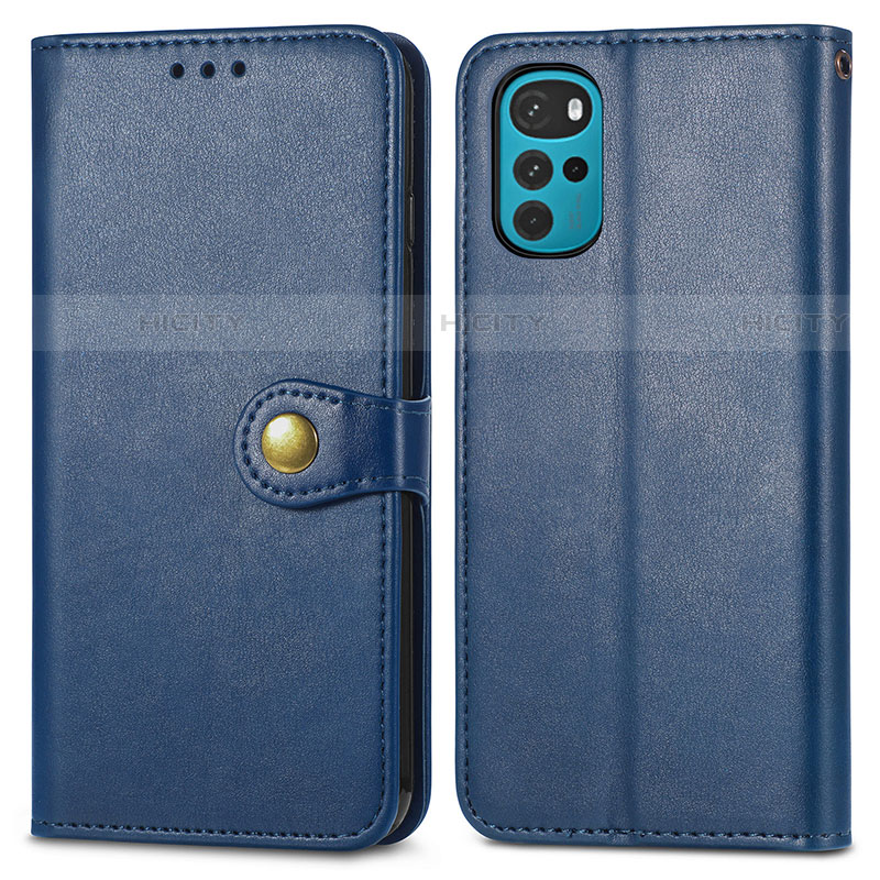 Funda de Cuero Cartera con Soporte Carcasa S05D para Motorola Moto G22 Azul