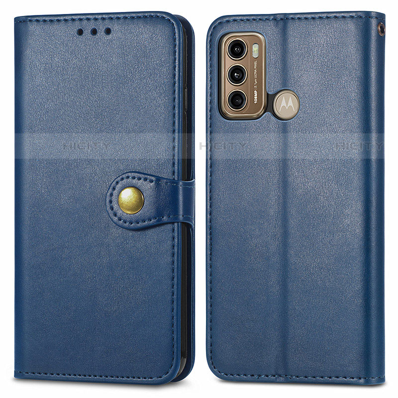 Funda de Cuero Cartera con Soporte Carcasa S05D para Motorola Moto G40 Fusion Azul