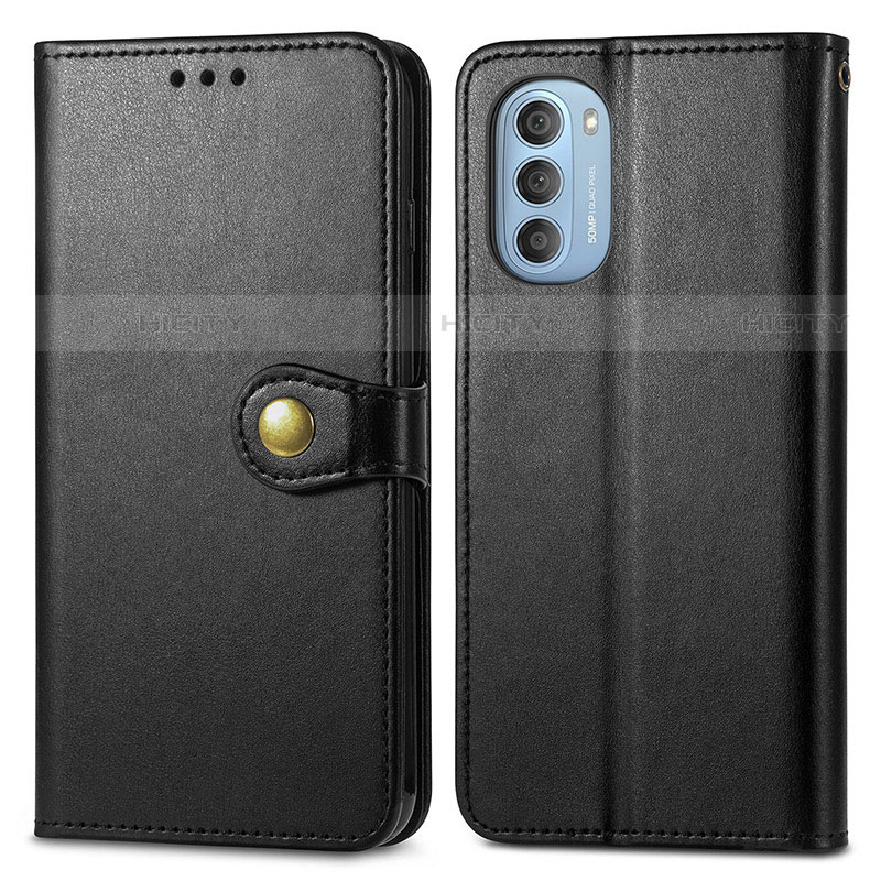 Funda de Cuero Cartera con Soporte Carcasa S05D para Motorola Moto G51 5G Negro