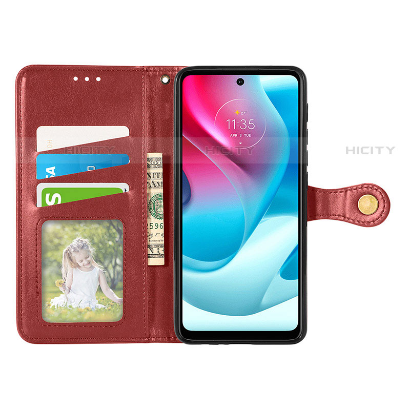 Funda de Cuero Cartera con Soporte Carcasa S05D para Motorola Moto G60s