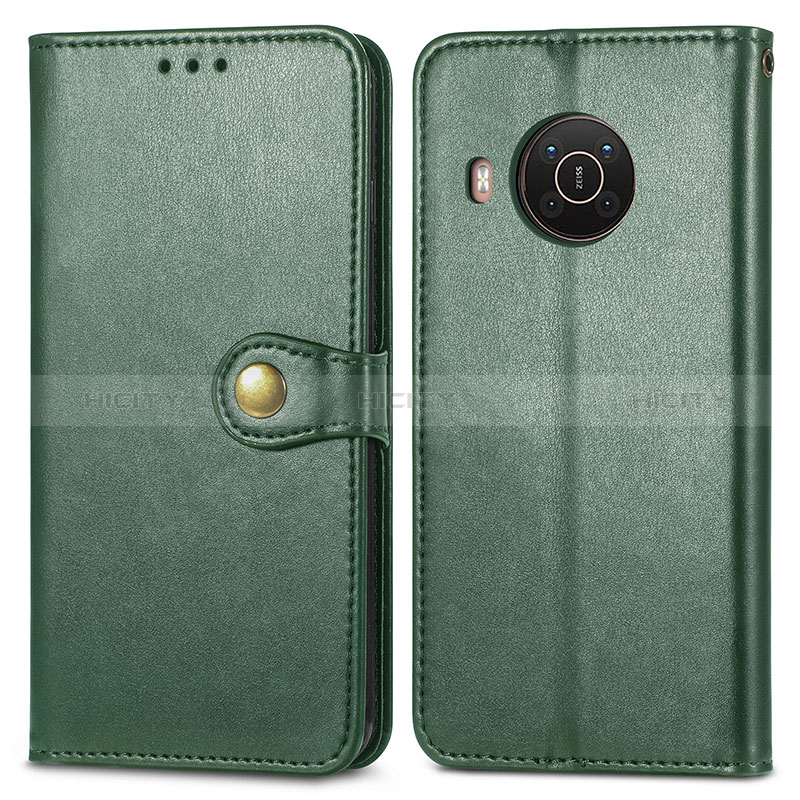 Funda de Cuero Cartera con Soporte Carcasa S05D para Nokia X10 Verde