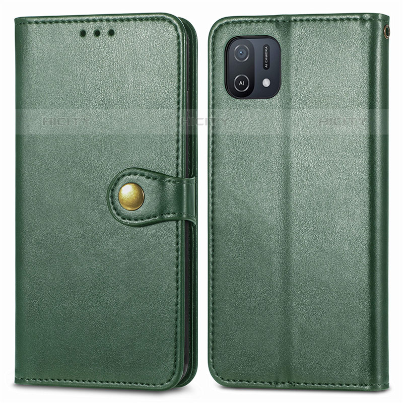 Funda de Cuero Cartera con Soporte Carcasa S05D para Oppo A16K Verde