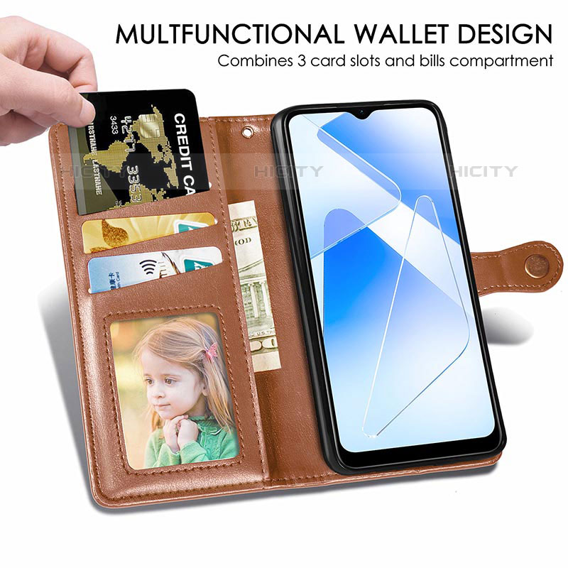 Funda de Cuero Cartera con Soporte Carcasa S05D para Oppo A53s 5G