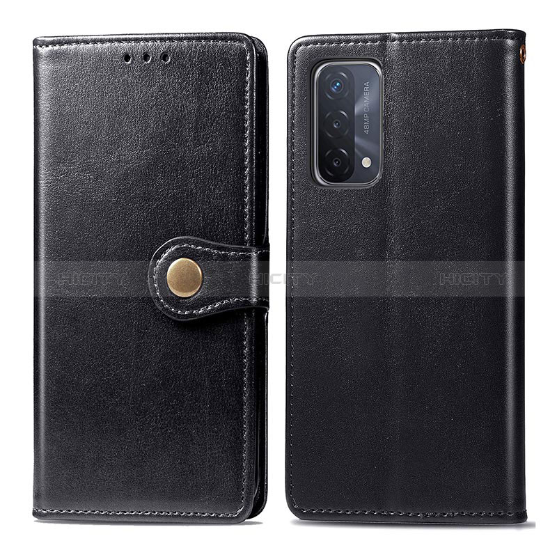 Funda de Cuero Cartera con Soporte Carcasa S05D para Oppo A54 5G Negro