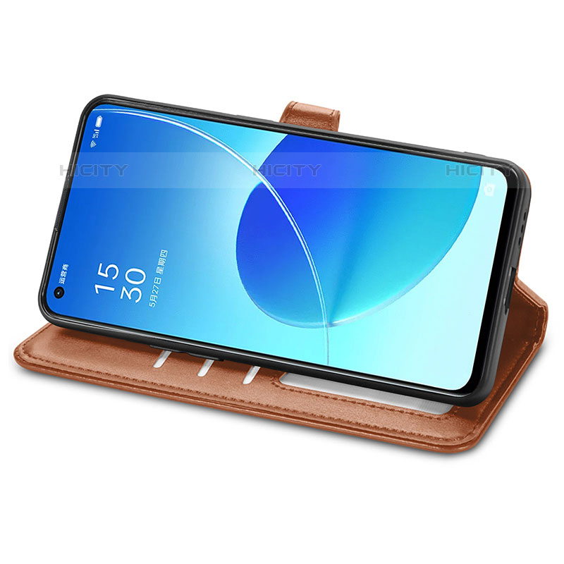 Funda de Cuero Cartera con Soporte Carcasa S05D para Oppo Reno6 5G