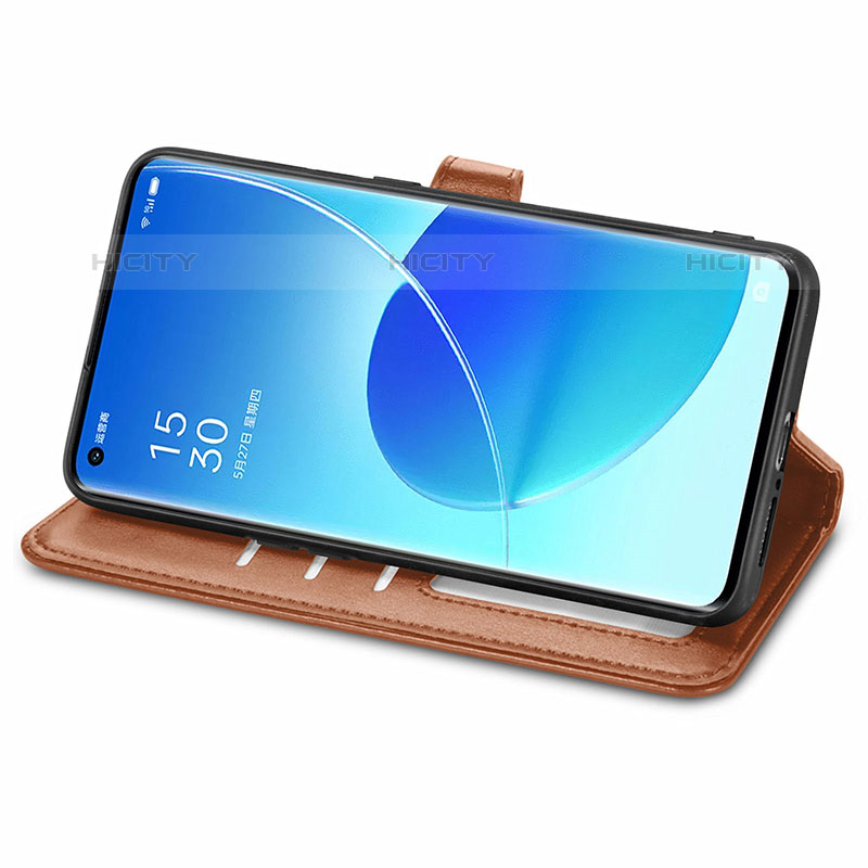 Funda de Cuero Cartera con Soporte Carcasa S05D para Oppo Reno6 Pro 5G