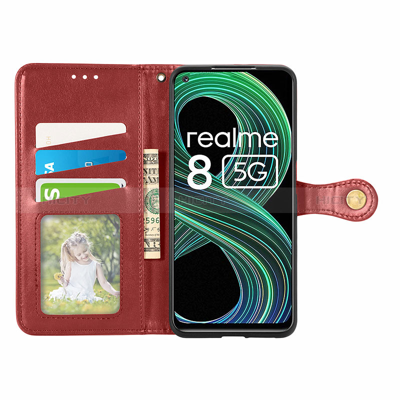 Funda de Cuero Cartera con Soporte Carcasa S05D para Realme 8 5G