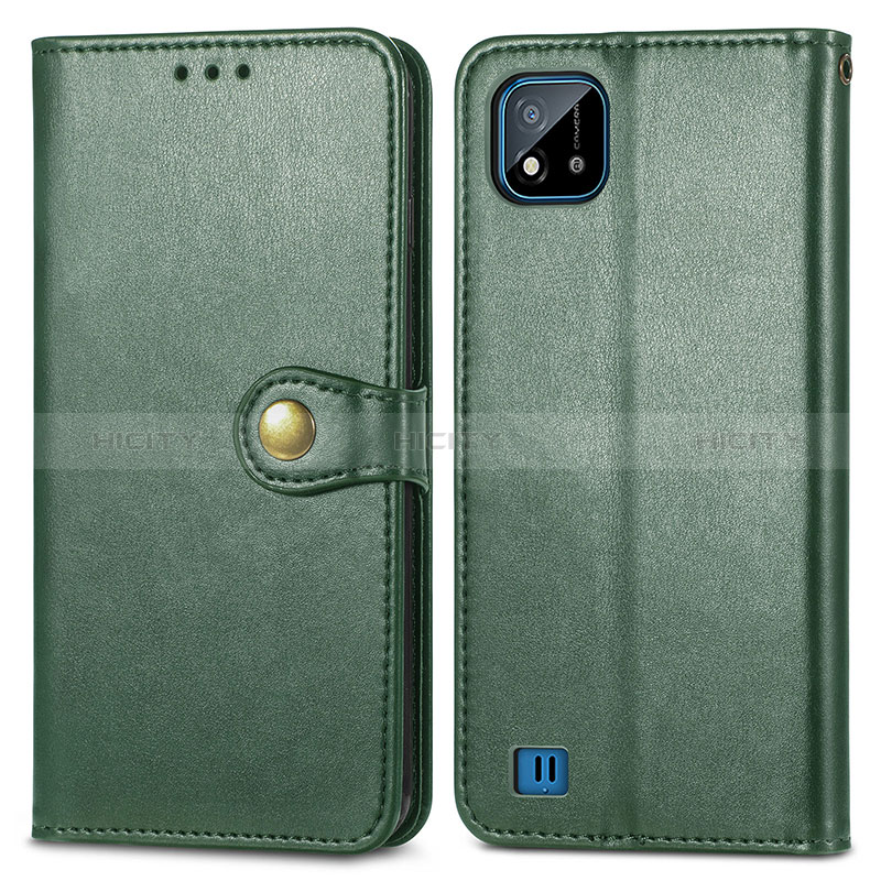 Funda de Cuero Cartera con Soporte Carcasa S05D para Realme C11 (2021) Verde