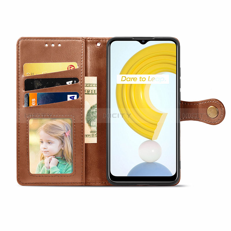 Funda de Cuero Cartera con Soporte Carcasa S05D para Realme C21