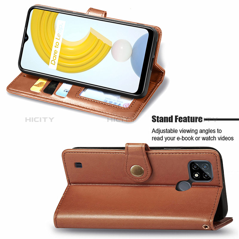 Funda de Cuero Cartera con Soporte Carcasa S05D para Realme C21Y