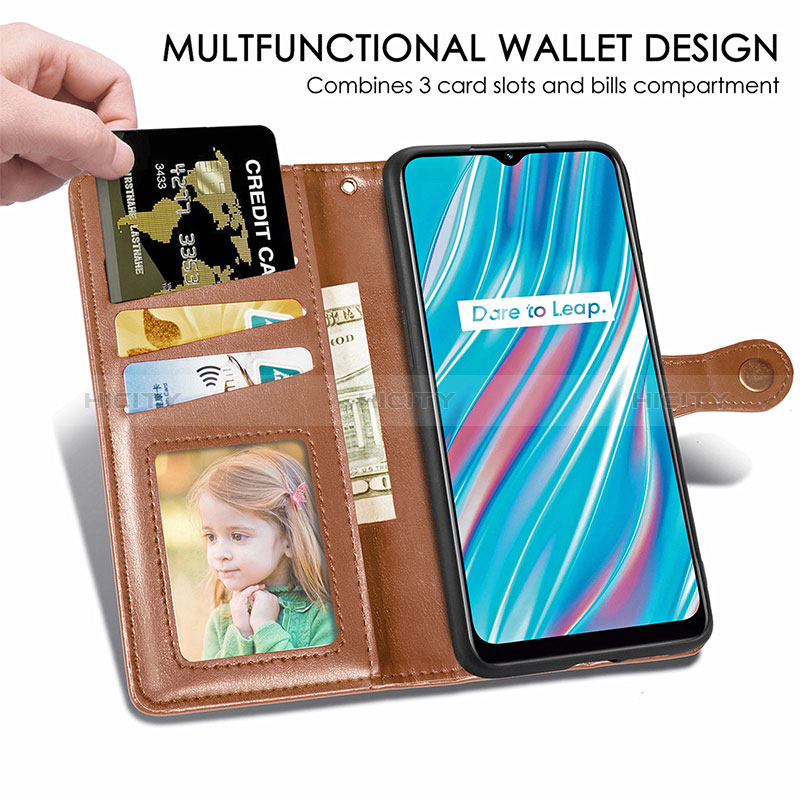 Funda de Cuero Cartera con Soporte Carcasa S05D para Realme V11 5G