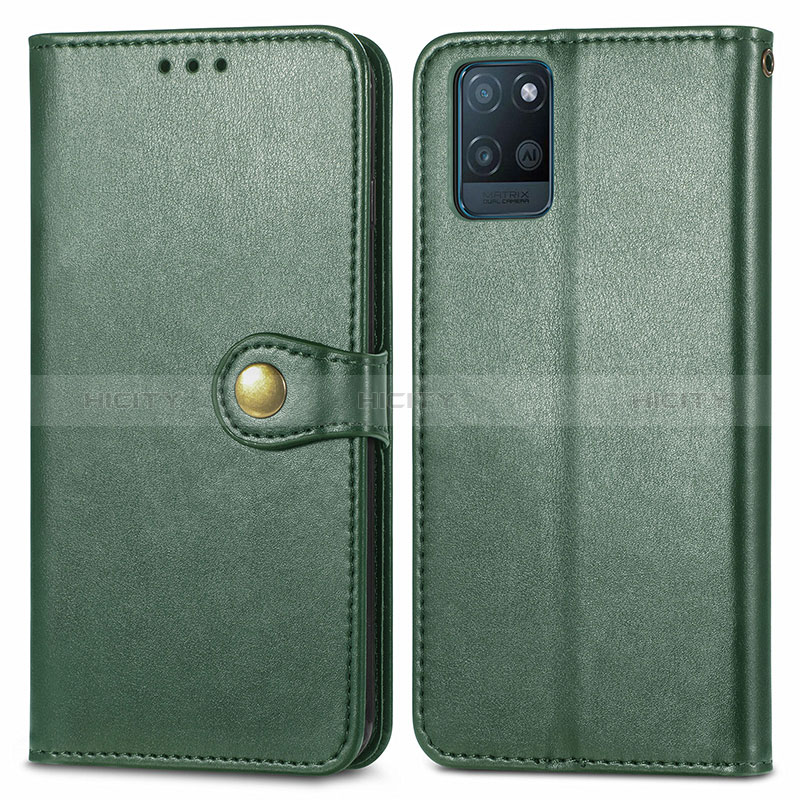 Funda de Cuero Cartera con Soporte Carcasa S05D para Realme V11s 5G Verde