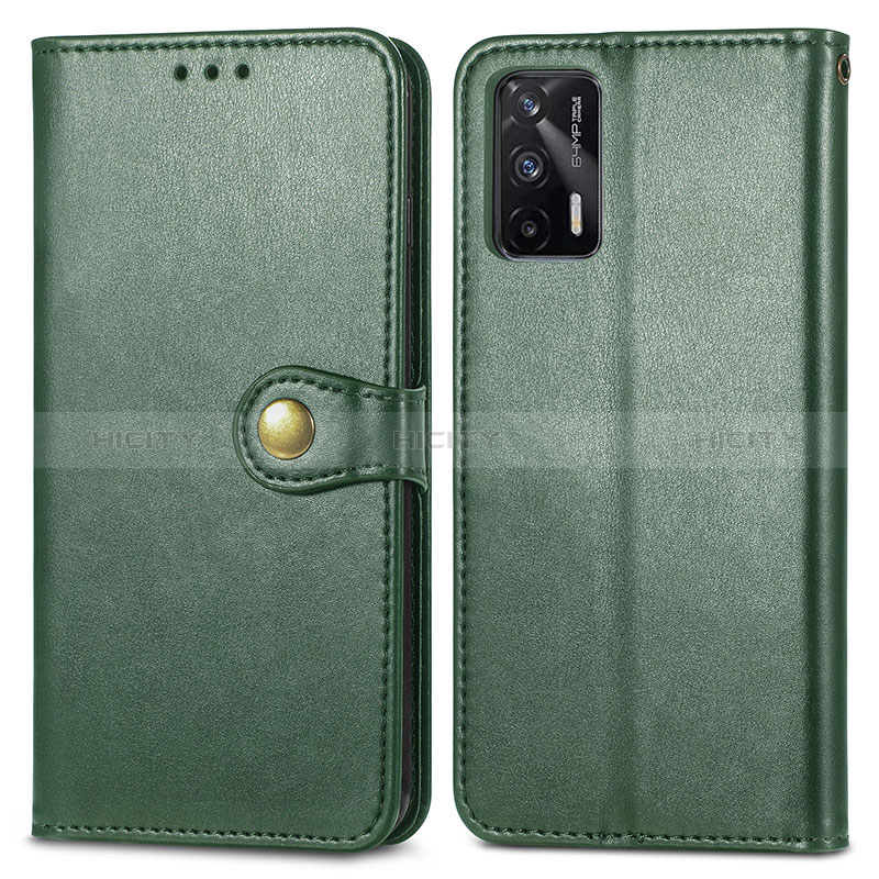 Funda de Cuero Cartera con Soporte Carcasa S05D para Realme X7 Max 5G Verde