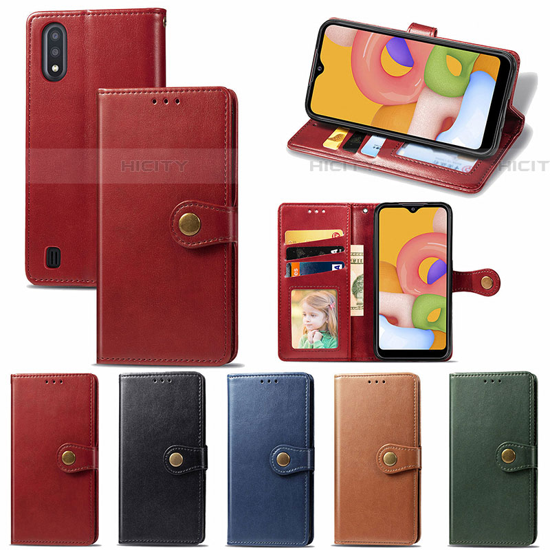 Funda de Cuero Cartera con Soporte Carcasa S05D para Samsung Galaxy A01 SM-A015