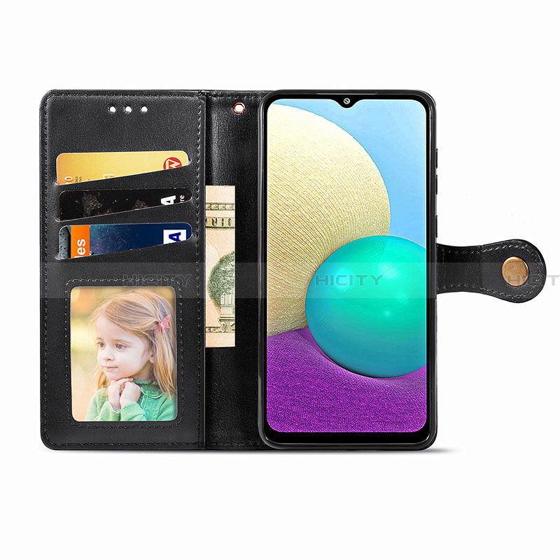 Funda de Cuero Cartera con Soporte Carcasa S05D para Samsung Galaxy A02