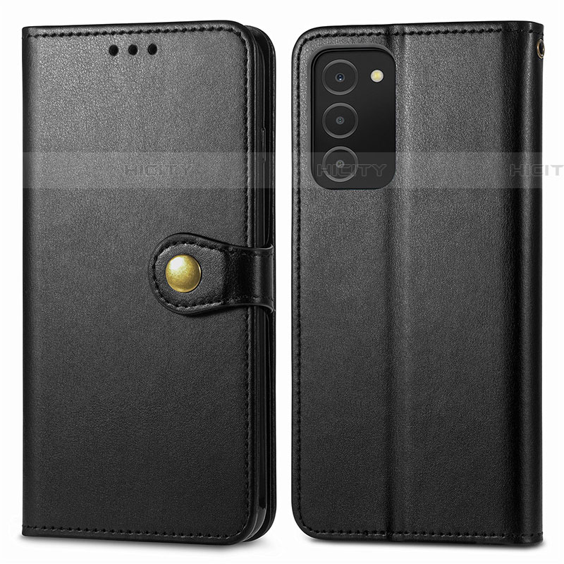 Funda de Cuero Cartera con Soporte Carcasa S05D para Samsung Galaxy A03s Negro