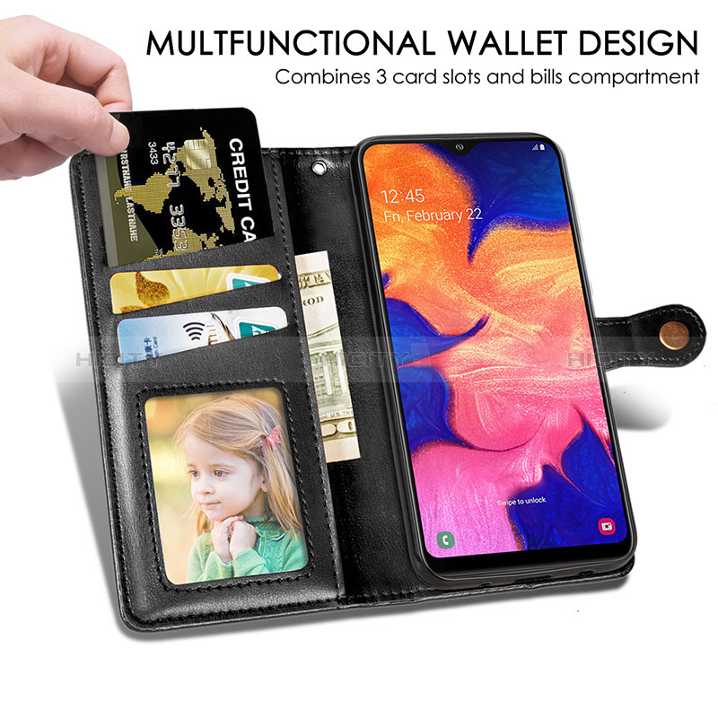 Funda de Cuero Cartera con Soporte Carcasa S05D para Samsung Galaxy A10