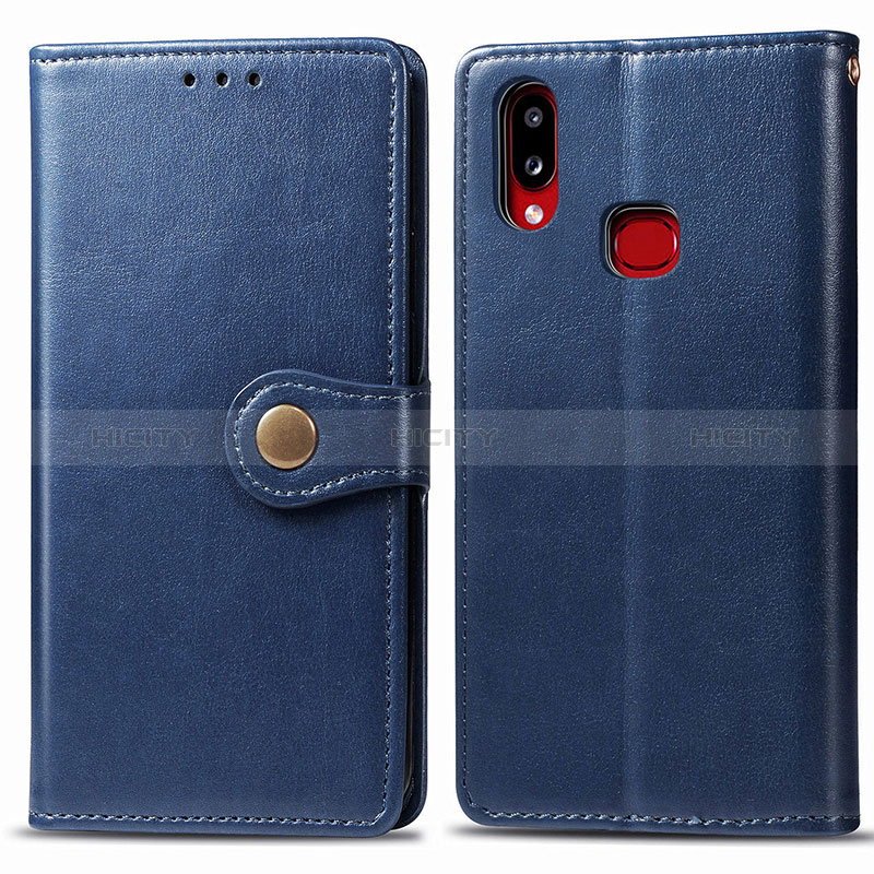 Funda de Cuero Cartera con Soporte Carcasa S05D para Samsung Galaxy A10s Azul