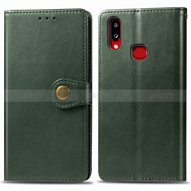 Funda de Cuero Cartera con Soporte Carcasa S05D para Samsung Galaxy A10s Verde