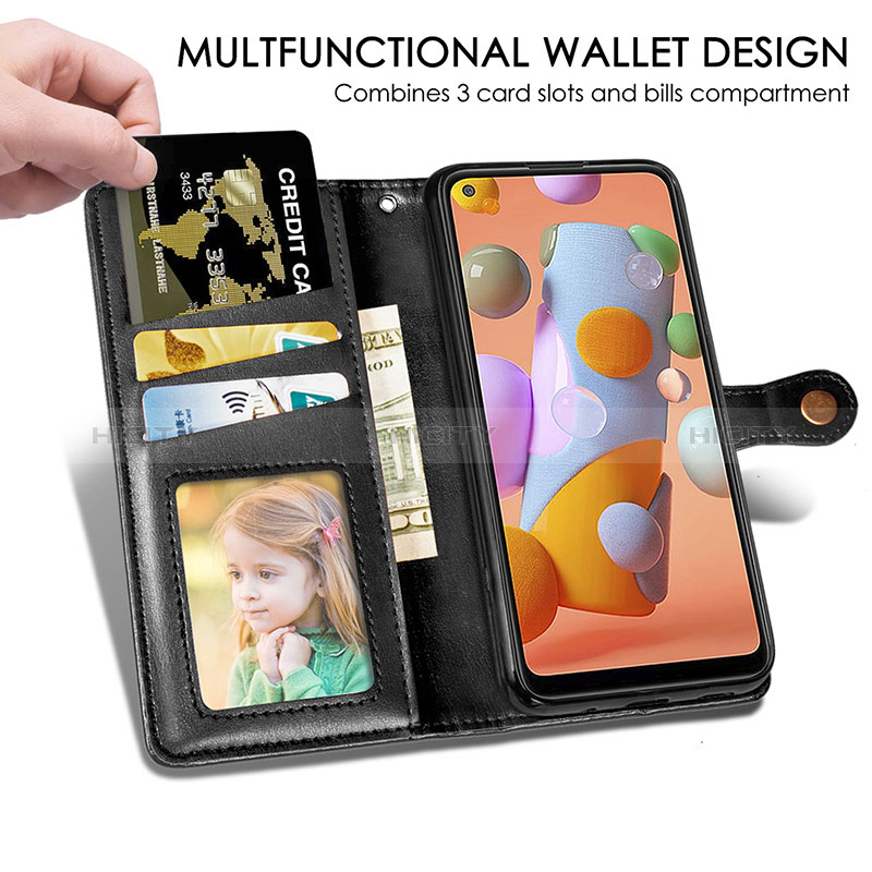 Funda de Cuero Cartera con Soporte Carcasa S05D para Samsung Galaxy A11