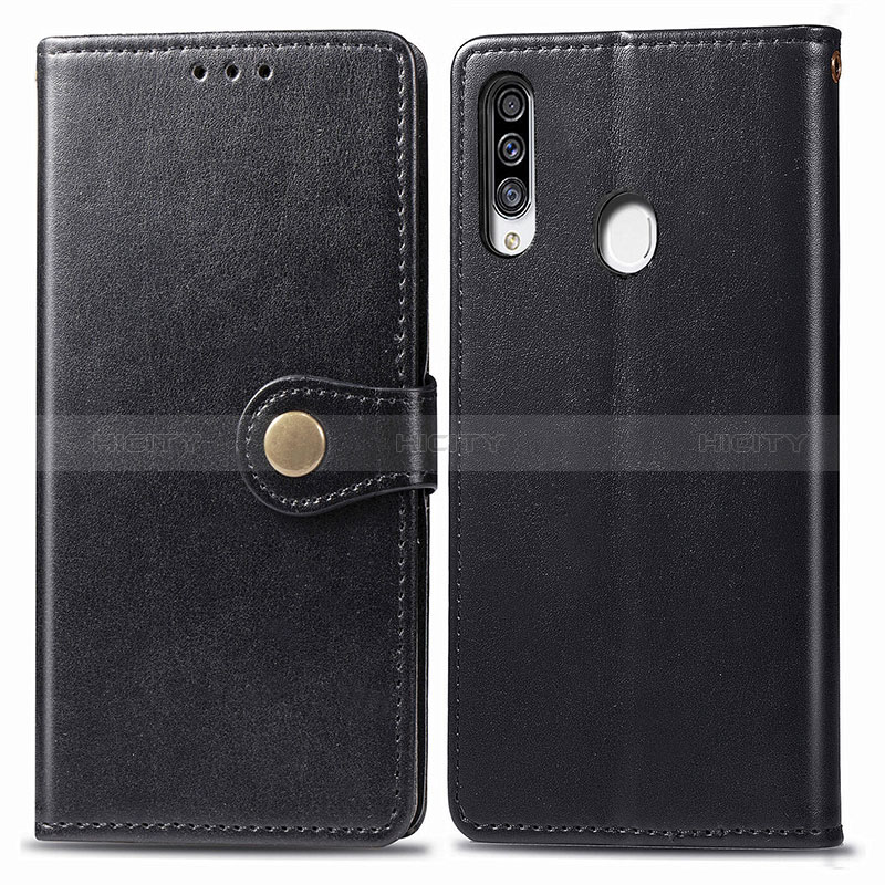 Funda de Cuero Cartera con Soporte Carcasa S05D para Samsung Galaxy A20s Negro