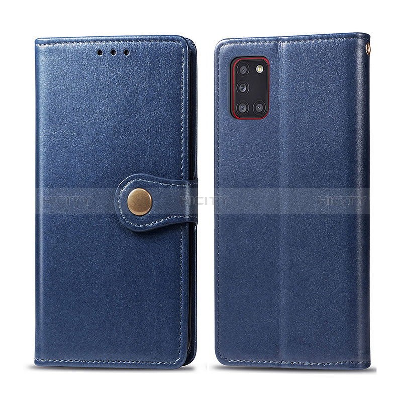 Funda de Cuero Cartera con Soporte Carcasa S05D para Samsung Galaxy A31 Azul